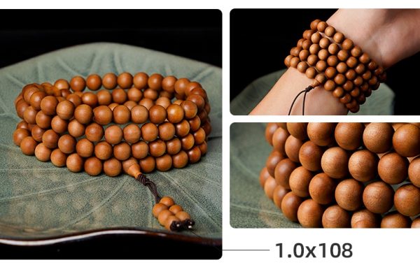 Sandalwood Mala Bracelet 10mmx108 Beads - Image 3